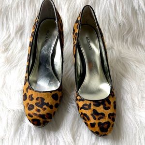 Alfani calf hair leopard print heels 3.5in size 9.5